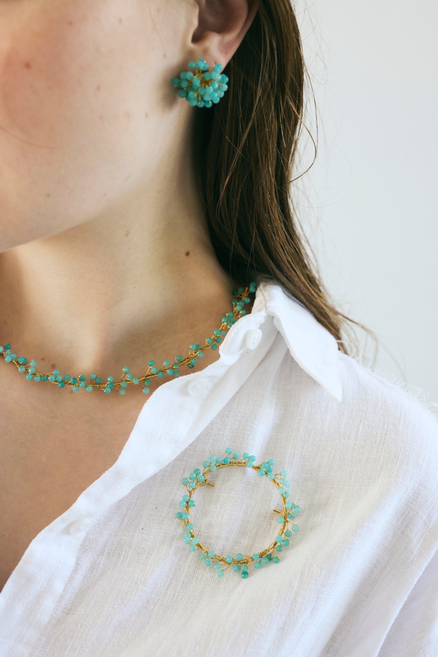 Mineral Bloom Wreath Brooch