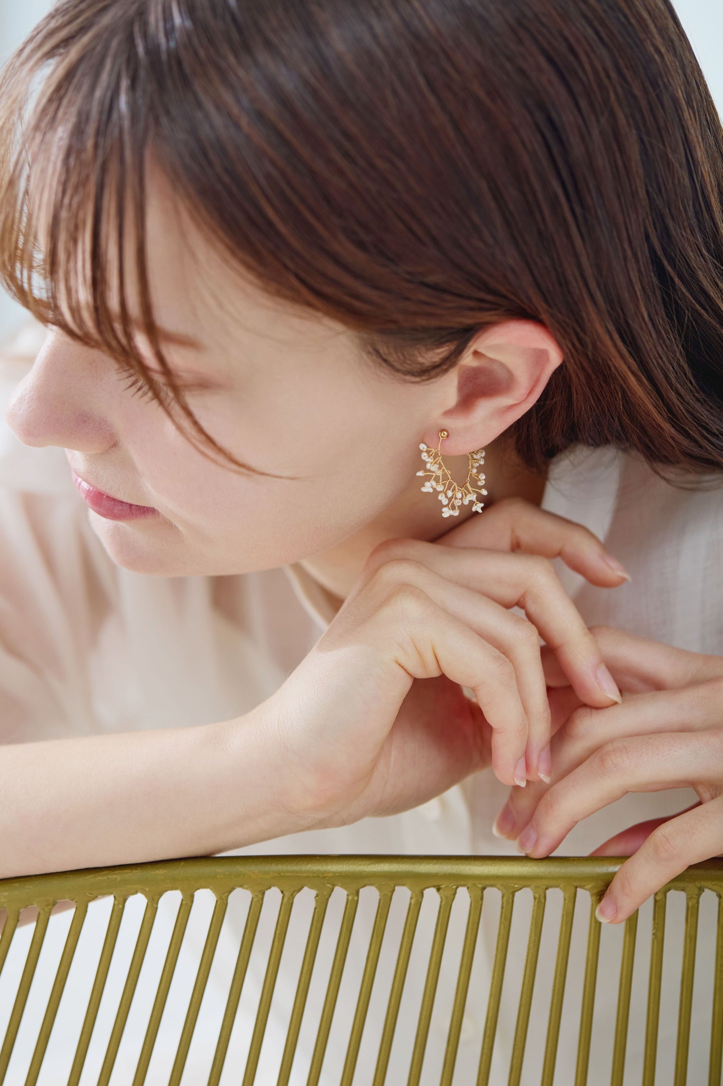 Mimosa Dew Petit Hoop Pierced Earrings