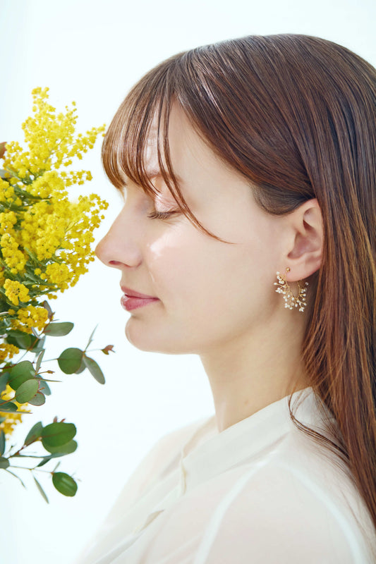 Mimosa Dew Petit Hoop Pierced Earrings