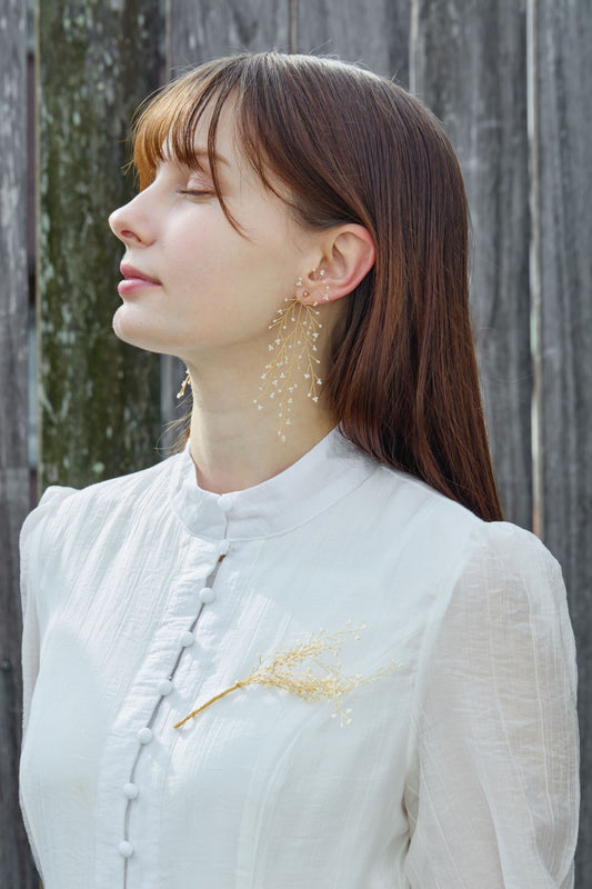 Mimosa Dew Long Pierced Earrings