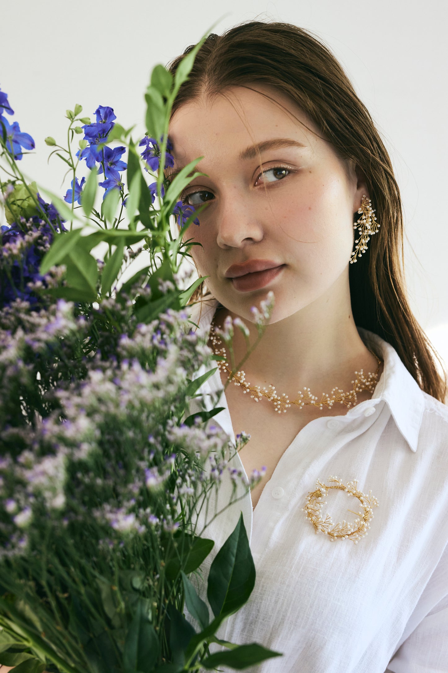 Mimosa Rain Crescent Pierced Earrings