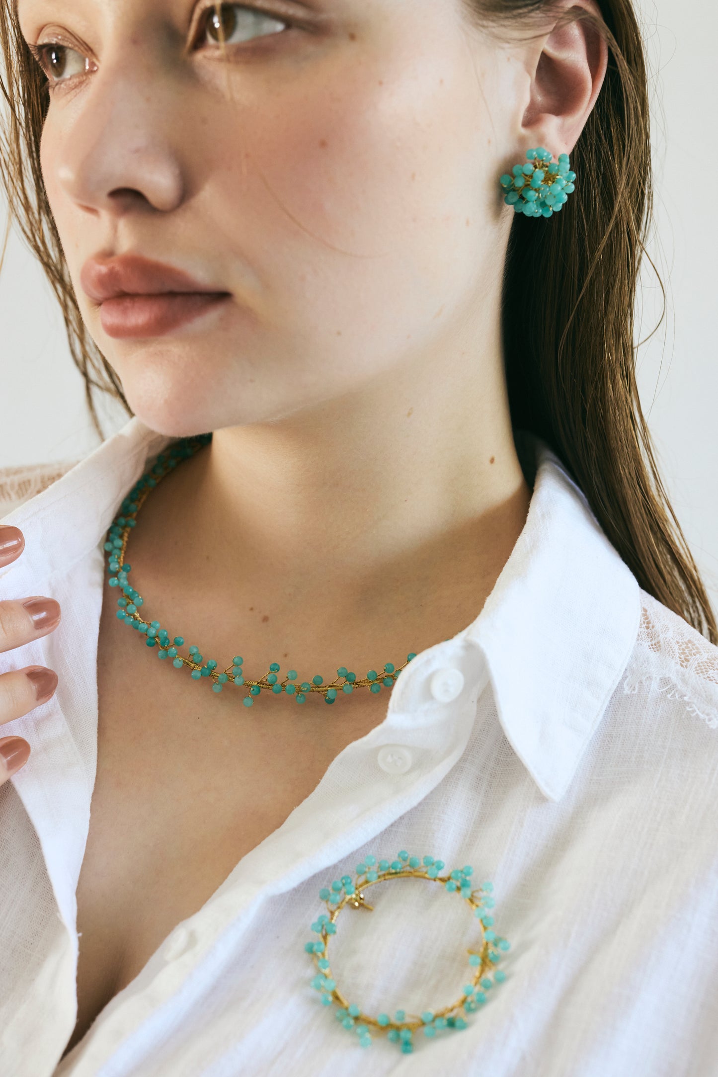 Mimosa Rain Cluster Pierced Earrings