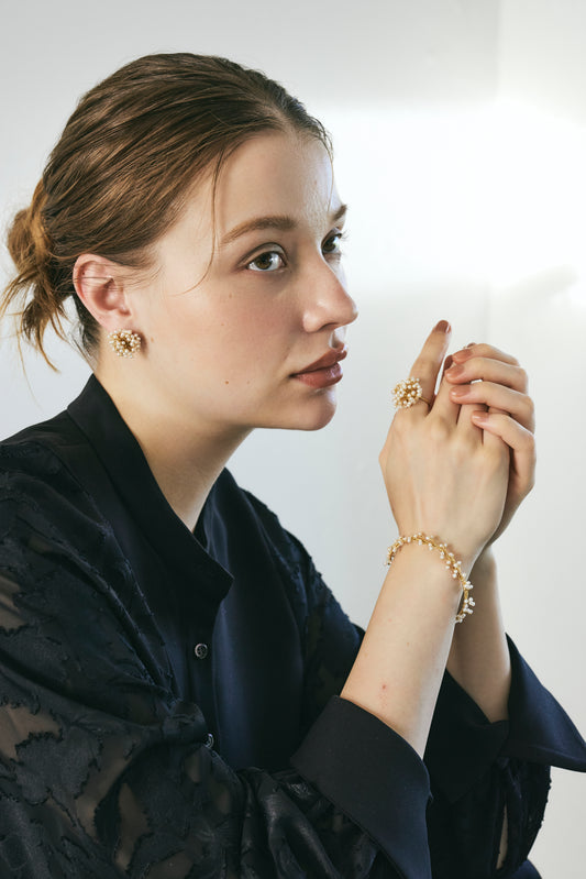Mimosa Rain Cluster Pierced Earrings