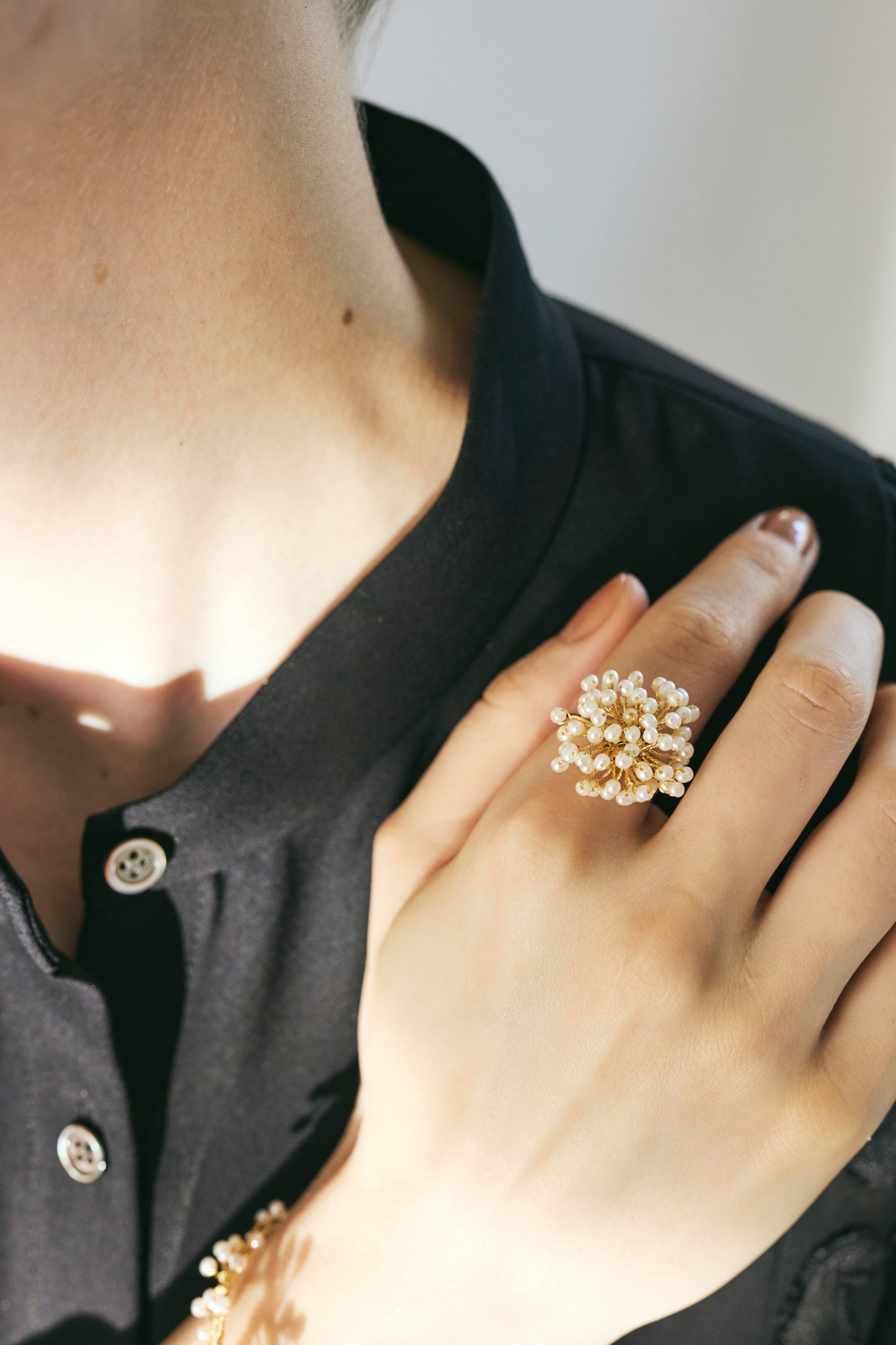 Mimosa Rain Cluster Ring